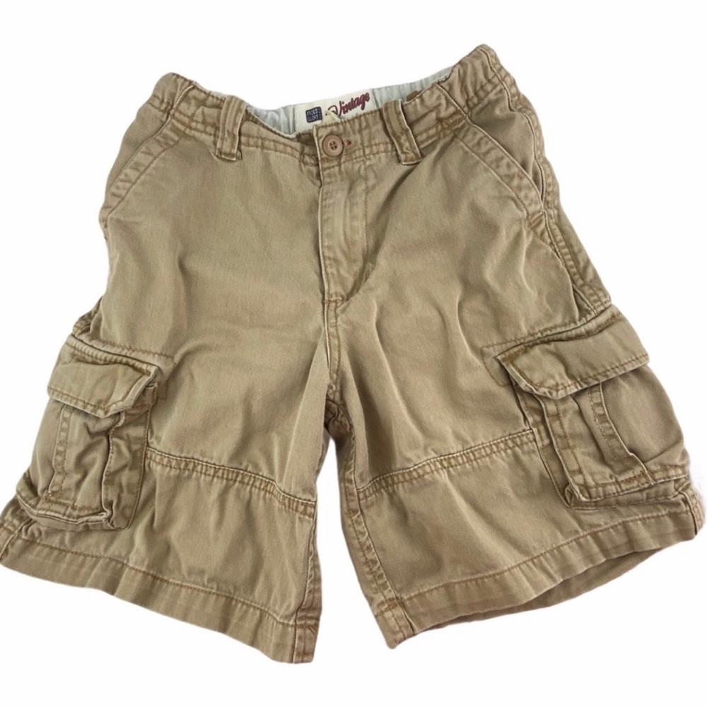 Faded Glory Boy's Size 7 Vintage Cargo Shorts Light Khaki Boys Size 7